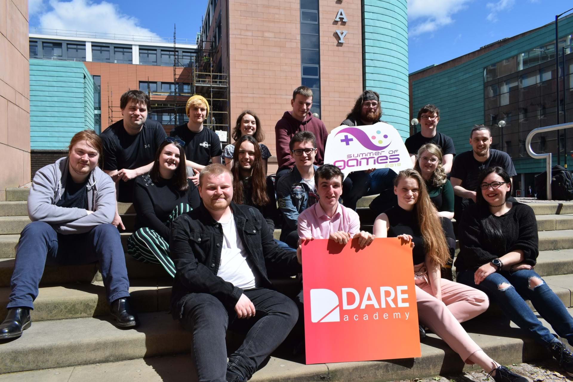 The finalists of Dare Academy 2019 outside Abertay University