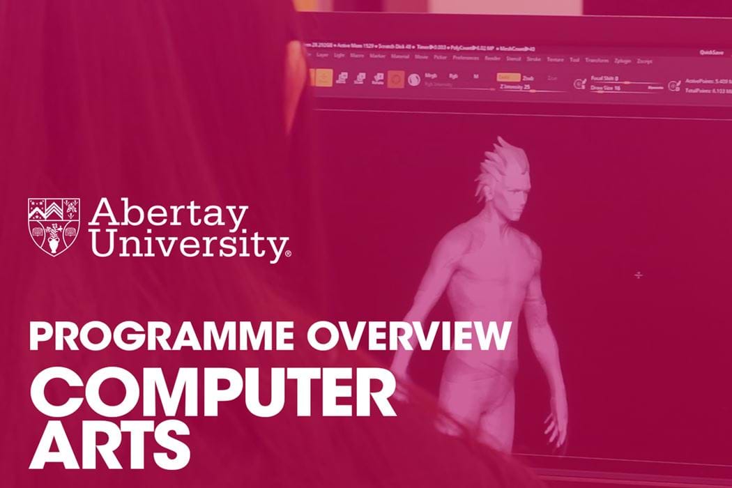The thumbnail image for the Computer Arts programme is an over the shoulder view of a computer onitor with a 3D modeling application open.