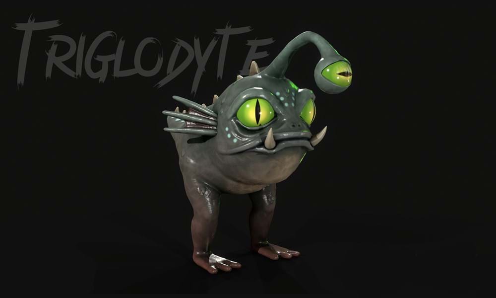 'The Blind God: Designing and creating 3D enemy creature models with specific weak points.' is a 2023 Digital Graduate Show project by Paige Wilkie, a Computer Arts student at Abertay University.