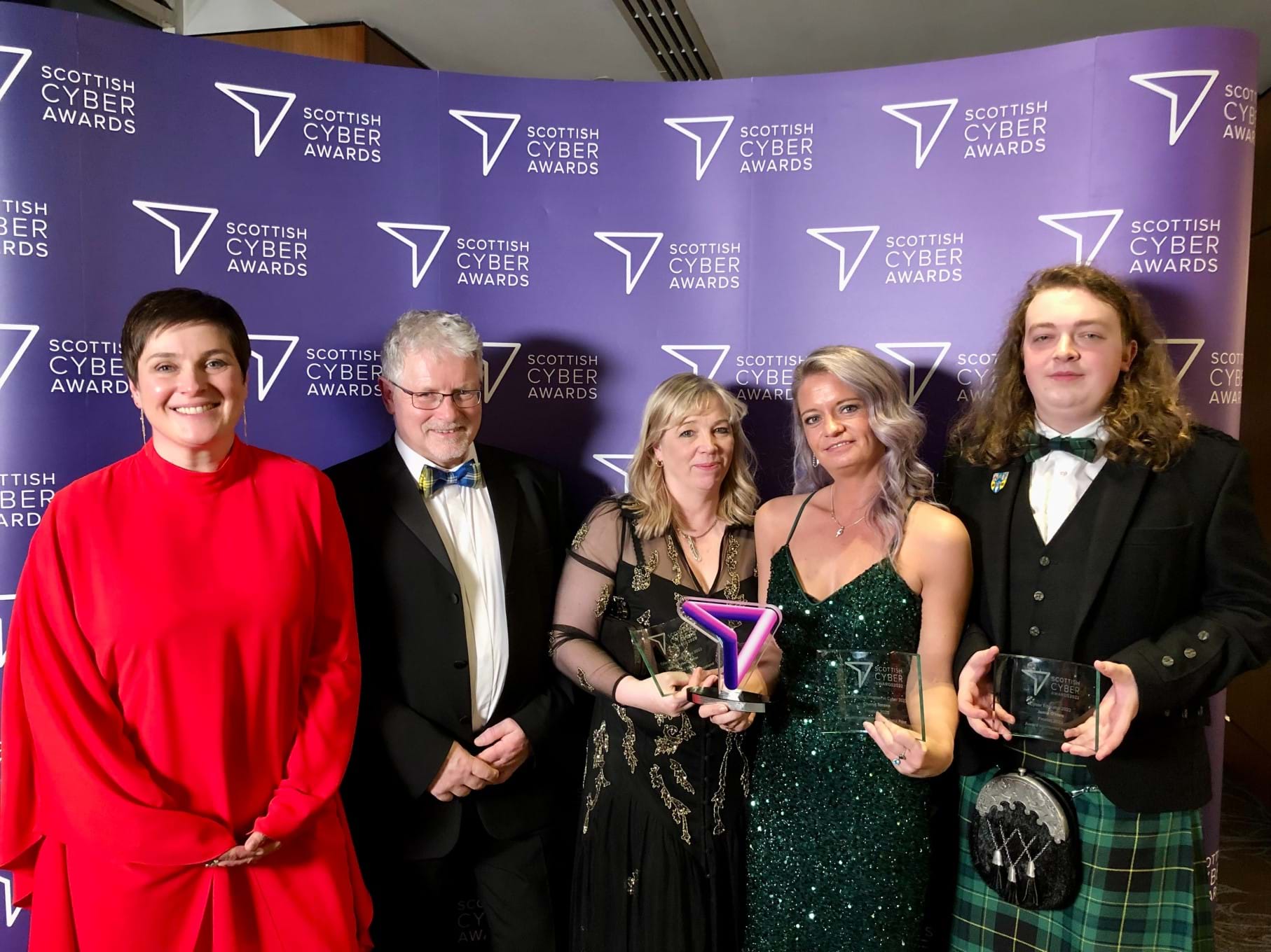 Abertay staff celebrate at the Scottish Cyber Awards