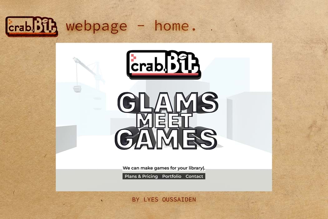 'Formalising crab.Bit: turning a student team into an enterprise.' is a 2023 Digital Graduate Show project by Lyes Oussaiden, a Games Design and Production student at Abertay University.
