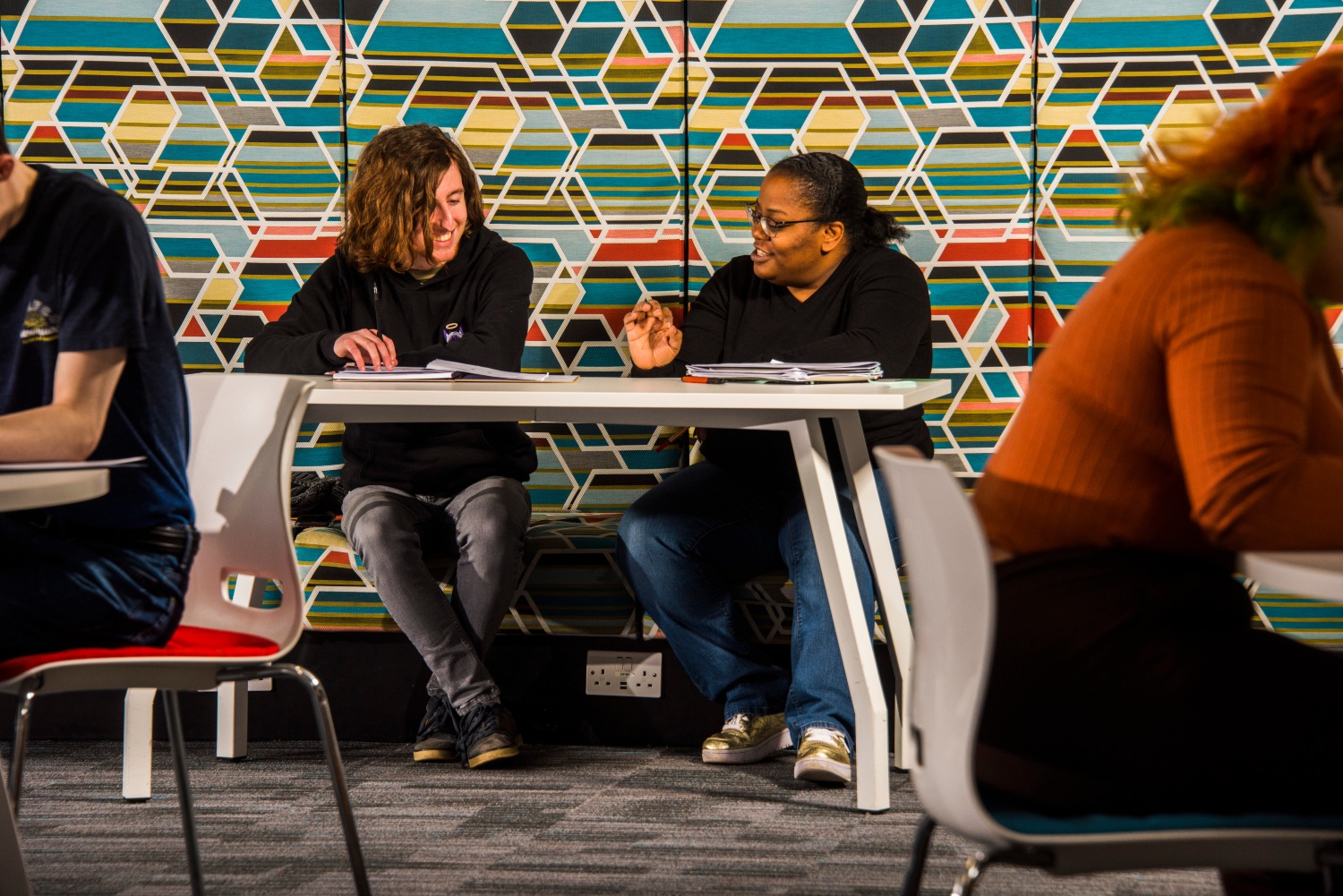 Two students chatting